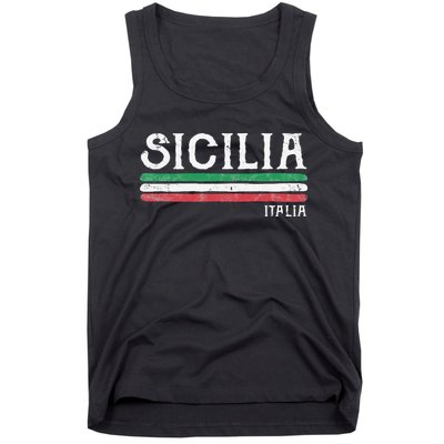 Vintage Sicilia Italy Italia Souvenir Italian Sicily Tank Top