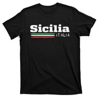 Vintage Sicilia Italia Sicily Italian Flag Italy Souvenir T-Shirt