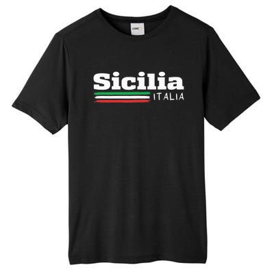 Vintage Sicilia Italia Sicily Italian Flag Italy Souvenir Tall Fusion ChromaSoft Performance T-Shirt