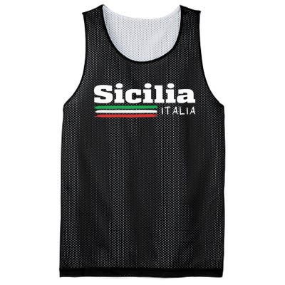 Vintage Sicilia Italia Sicily Italian Flag Italy Souvenir Mesh Reversible Basketball Jersey Tank