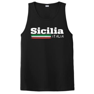 Vintage Sicilia Italia Sicily Italian Flag Italy Souvenir PosiCharge Competitor Tank