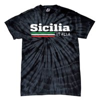 Vintage Sicilia Italia Sicily Italian Flag Italy Souvenir Tie-Dye T-Shirt