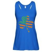 Vintage Shamrock Irish American Flag St Patrick's Day Gift Ladies Essential Flowy Tank