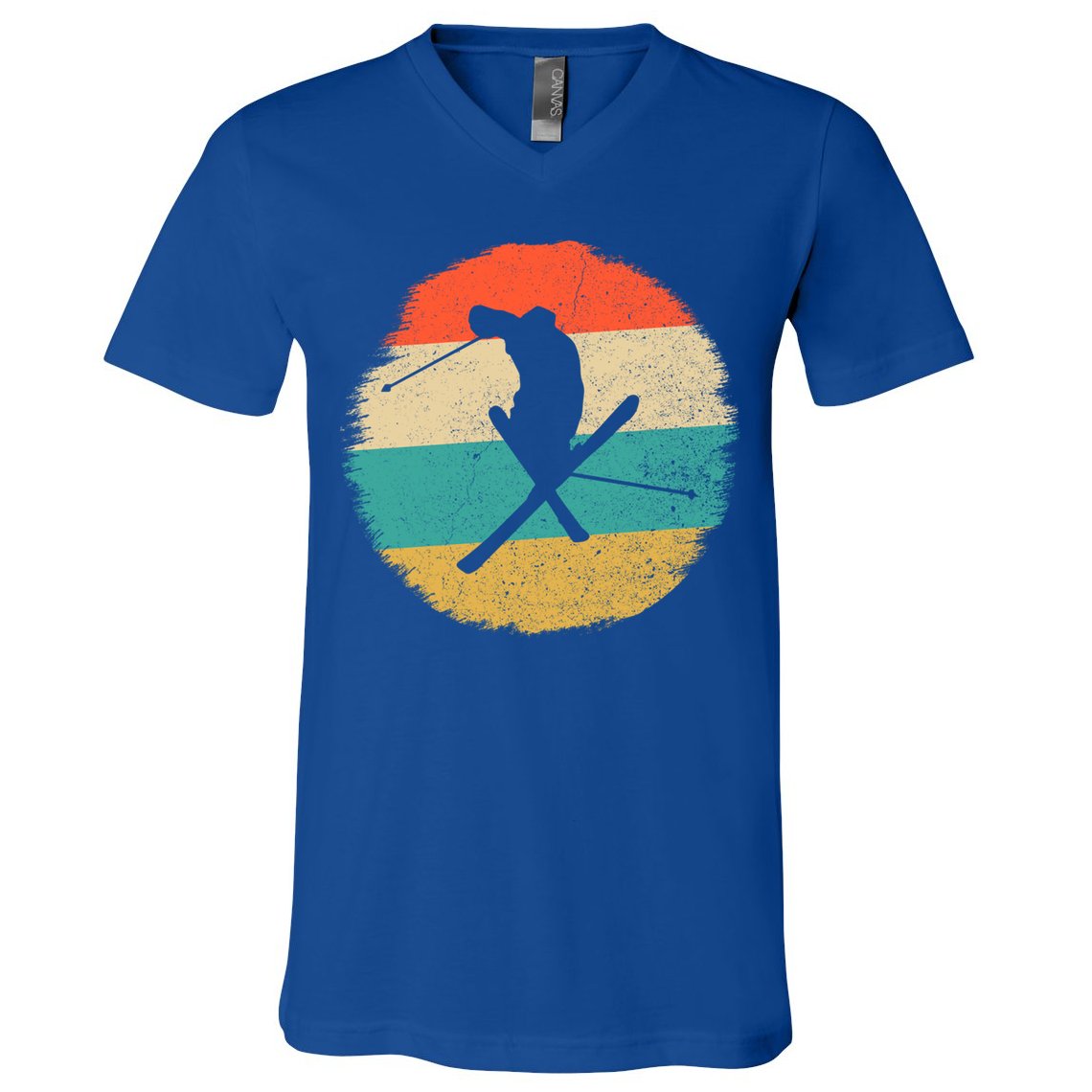 Vintage Ski Jump Skiing Gift Ski Lover Gift V-Neck T-Shirt
