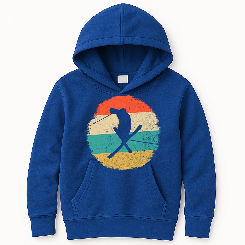 Vintage Ski Jump Skiing Gift Ski Lover Gift Kids Hoodie