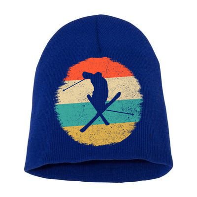 Vintage Ski Jump Skiing Gift Ski Lover Gift Short Acrylic Beanie