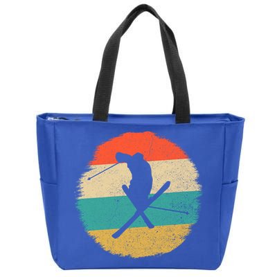 Vintage Ski Jump Skiing Gift Ski Lover Gift Zip Tote Bag