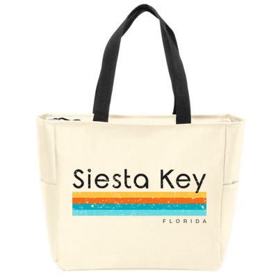 Vintage Siesta Key Florida Retro Design Zip Tote Bag
