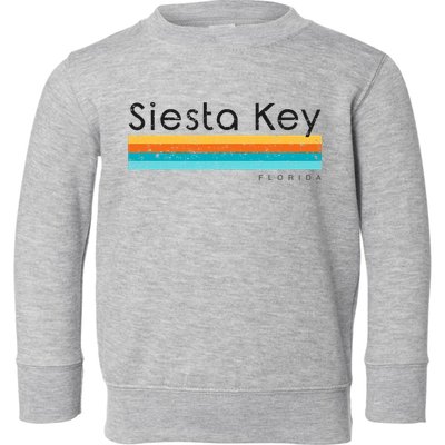 Vintage Siesta Key Florida Retro Design Toddler Sweatshirt