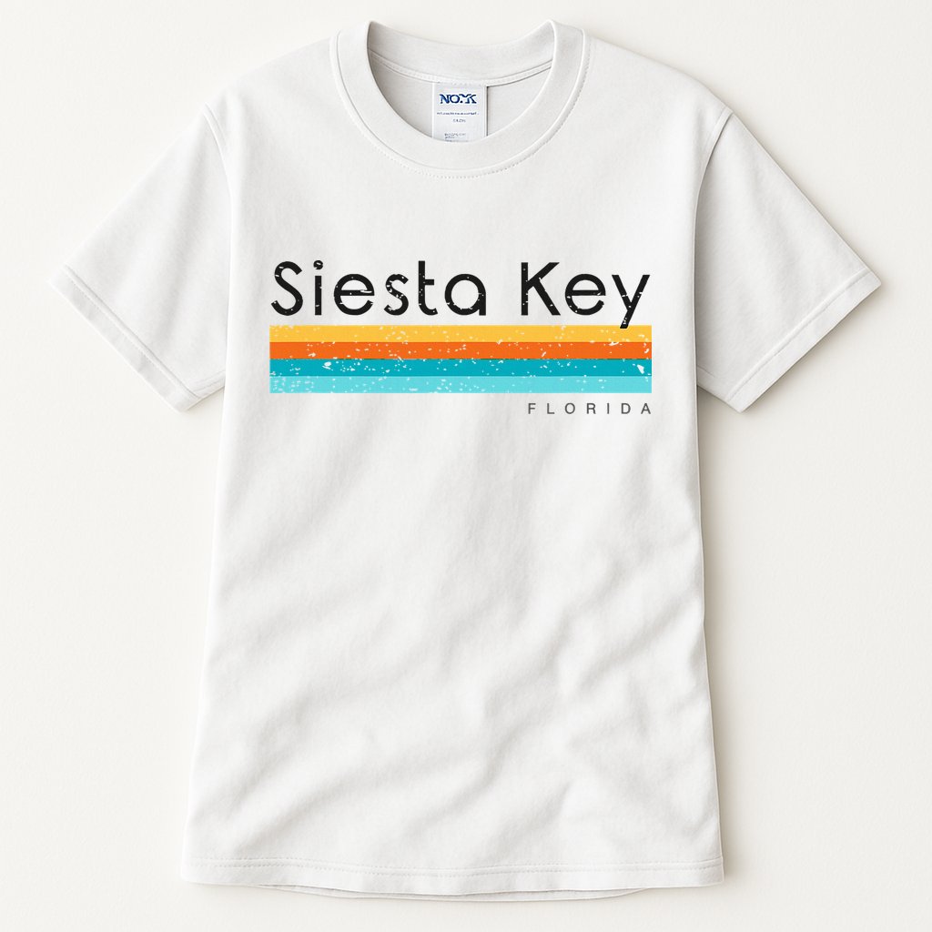Vintage Siesta Key Florida Retro Design Tall T-Shirt