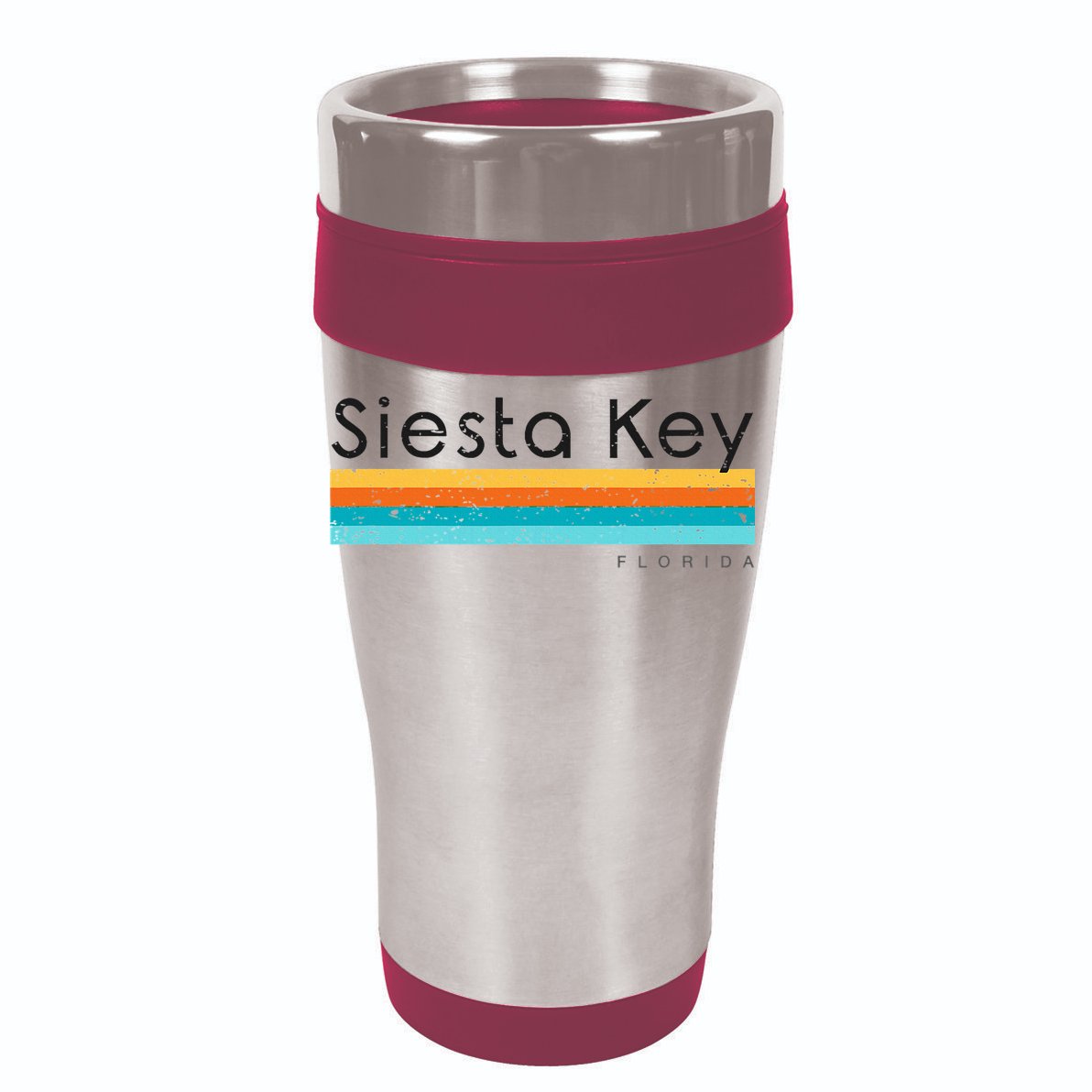 Vintage Siesta Key Florida Retro Design Sustainable Bucket Hat