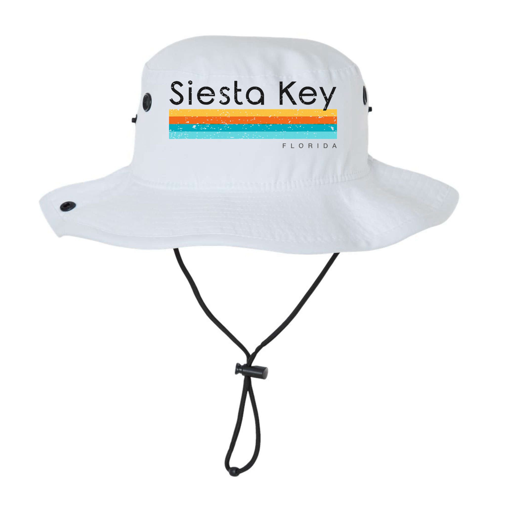 Vintage Siesta Key Florida Retro Design Bucket Hat