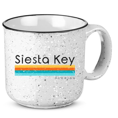 Vintage Siesta Key Florida Retro Design 15oz Campfire Ceramic Mug