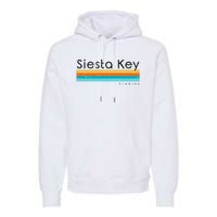 Vintage Siesta Key Florida Retro Design Premium Hoodie