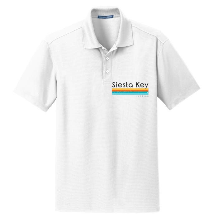 Vintage Siesta Key Florida Retro Design Dry Zone Grid Polo