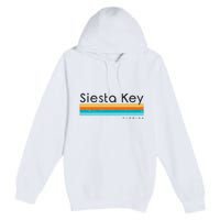 Vintage Siesta Key Florida Retro Design Premium Pullover Hoodie