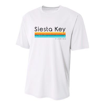Vintage Siesta Key Florida Retro Design Youth Performance Sprint T-Shirt