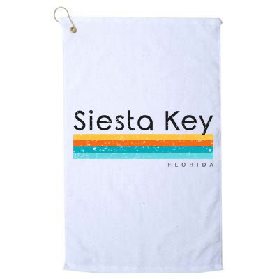 Vintage Siesta Key Florida Retro Design Golf Towel