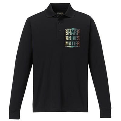 Vintage Sharp Knives Matter Chef Knife Culinary Christmas Gift Performance Long Sleeve Polo