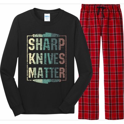 Vintage Sharp Knives Matter Chef Knife Culinary Christmas Gift Long Sleeve Pajama Set