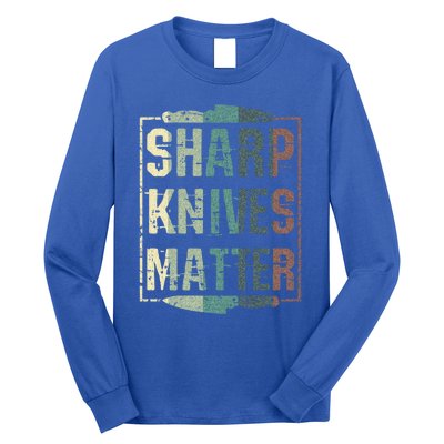 Vintage Sharp Knives Matter Chef Knife Culinary Christmas Gift Long Sleeve Shirt