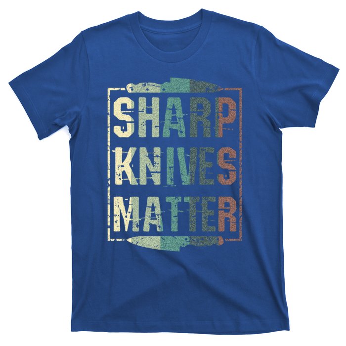 Vintage Sharp Knives Matter Chef Knife Culinary Christmas Gift T-Shirt