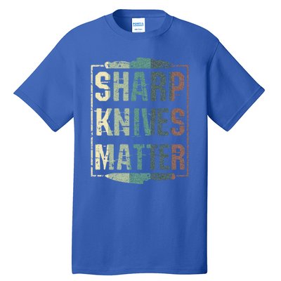 Vintage Sharp Knives Matter Chef Knife Culinary Christmas Gift Tall T-Shirt