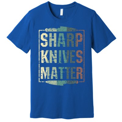 Vintage Sharp Knives Matter Chef Knife Culinary Christmas Gift Premium T-Shirt