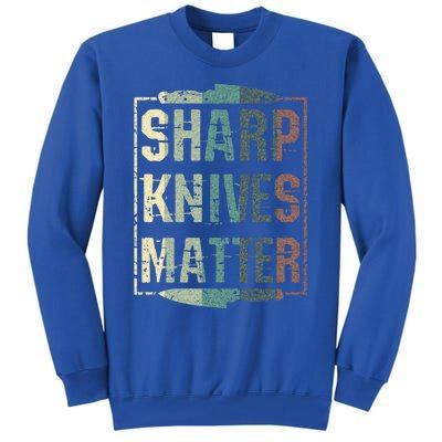 Vintage Sharp Knives Matter Chef Knife Culinary Christmas Gift Tall Sweatshirt