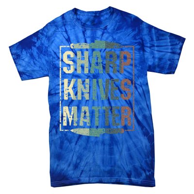 Vintage Sharp Knives Matter Chef Knife Culinary Christmas Gift Tie-Dye T-Shirt