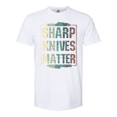 Vintage Sharp Knives Matter Chef Knife Culinary Christmas Gift Softstyle® CVC T-Shirt