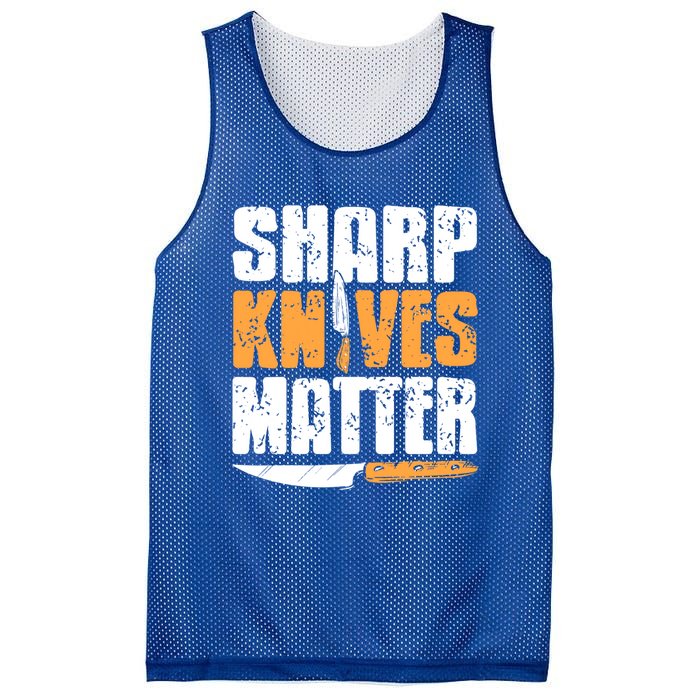 Vintage Sharp Knives Matter Cool Cooking Tee Present Gift Mesh Reversible Basketball Jersey Tank