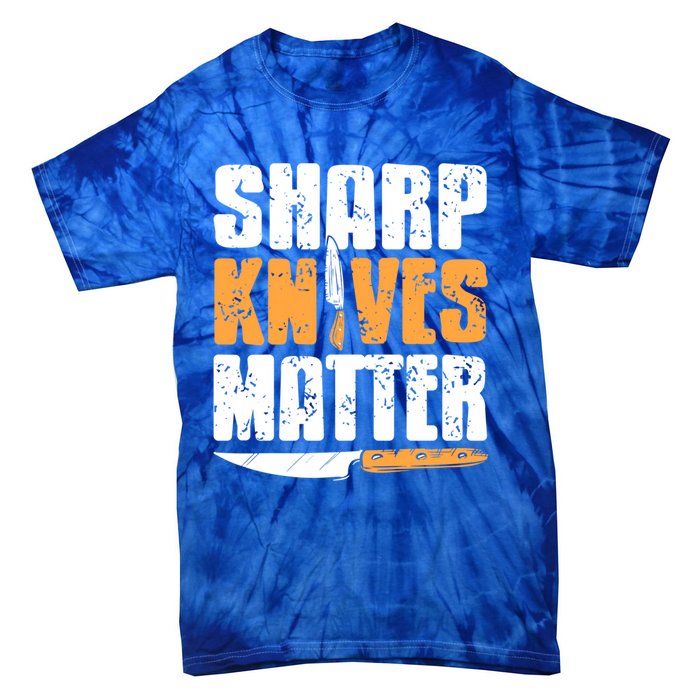 Vintage Sharp Knives Matter Cool Cooking Tee Present Gift Tie-Dye T-Shirt