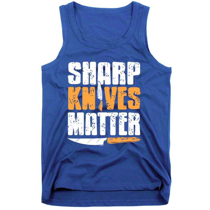 Vintage Sharp Knives Matter Cool Cooking Tee Present Gift Tank Top