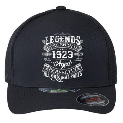 Vintage Scroll Legends Were Born In 1923 Aged Perfectly 100th Birthday Flexfit Unipanel Trucker Cap