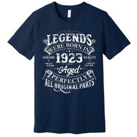 Vintage Scroll Legends Were Born In 1923 Aged Perfectly 100th Birthday Premium T-Shirt