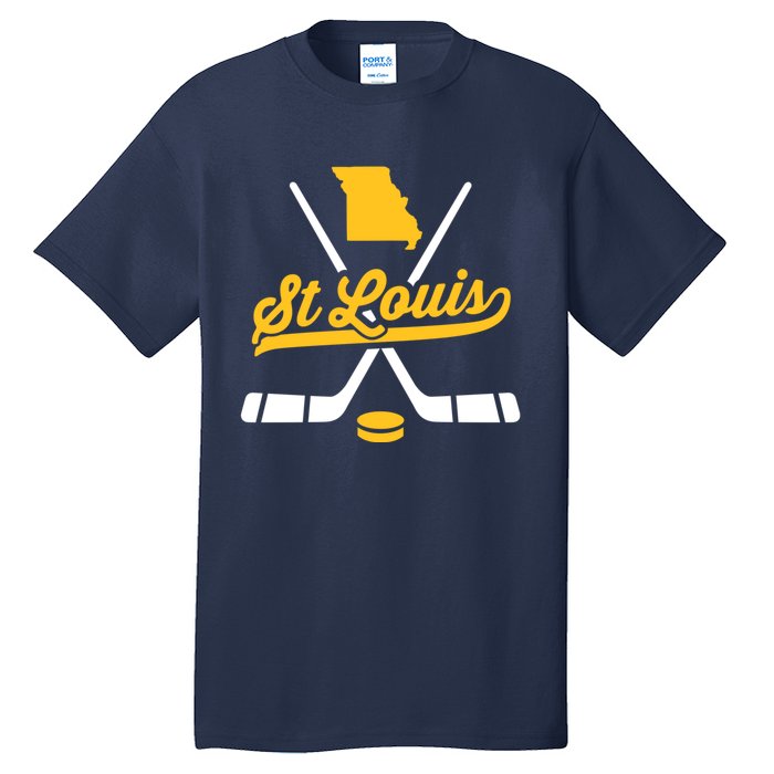 Vintage St. Louis Ice Hockey Sticks Sports Team Fan Gift Tall T-Shirt