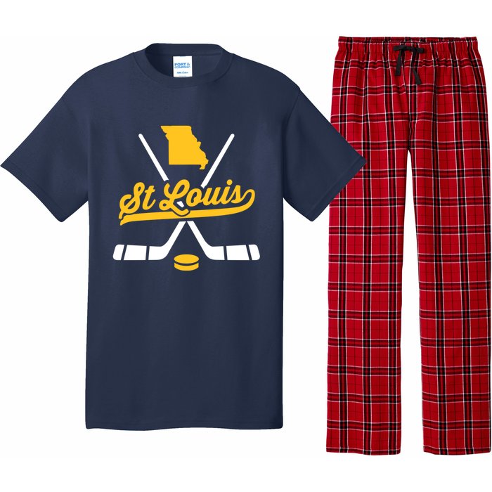 Vintage St. Louis Ice Hockey Sticks Sports Team Fan Gift Pajama Set