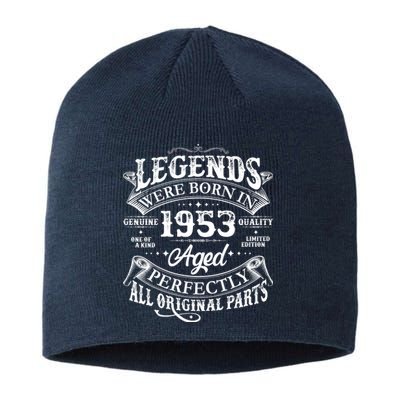 Vintage Scroll Legends Were Born In 1953 Aged Perfectly 70th Birthday Sustainable Beanie