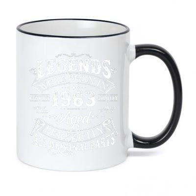 Vintage Scroll Legends Were Born In 1963 Aged Perfectly 60th Birthday 11oz Black Color Changing Mug