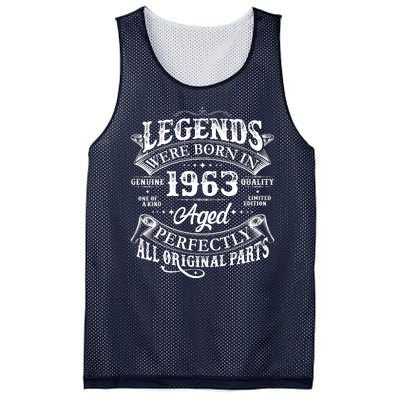 Vintage Scroll Legends Were Born In 1963 Aged Perfectly 60th Birthday Mesh Reversible Basketball Jersey Tank