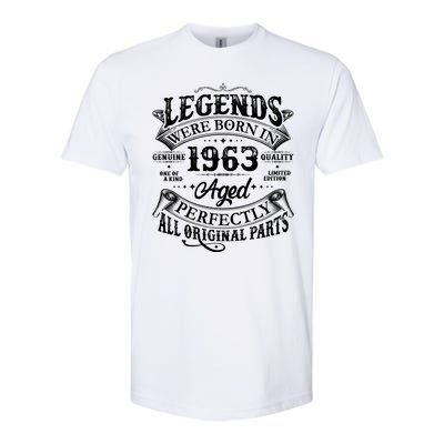 Vintage Scroll Legends Were Born In 1963 Aged Perfectly 60th Birthday Softstyle CVC T-Shirt