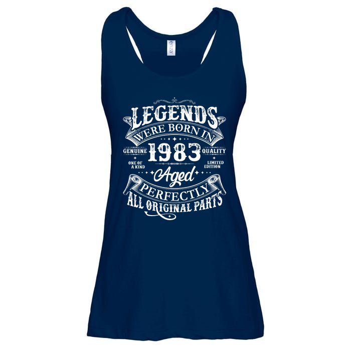 Vintage Scroll Legends Were Born In 1983 Aged Perfectly 40th Birthday Ladies Essential Flowy Tank