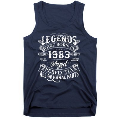 Vintage Scroll Legends Were Born In 1983 Aged Perfectly 40th Birthday Tank Top