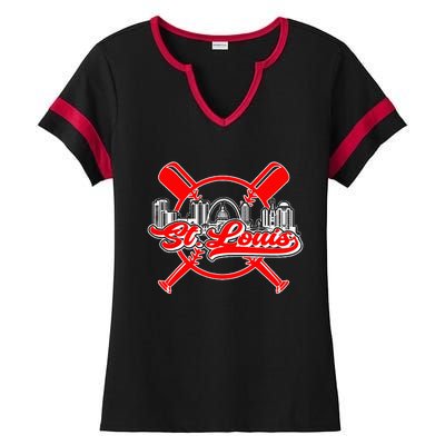 Vintage St Louis Baseball Ladies Halftime Notch Neck Tee