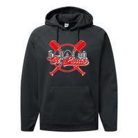 Vintage St Louis Baseball Performance Fleece Hoodie