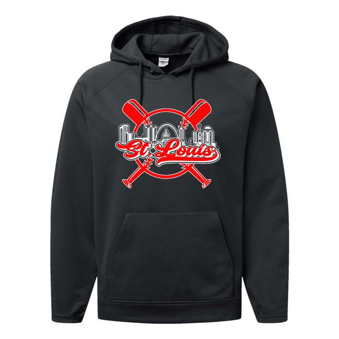 Vintage St Louis Baseball Performance Fleece Hoodie