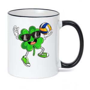 Volleyball Shamrock Lucky Clover Irish St Patrick's Day 11oz Black Color Changing Mug