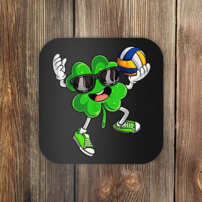 Volleyball Shamrock Lucky Clover Irish St Patrick's Day Coaster