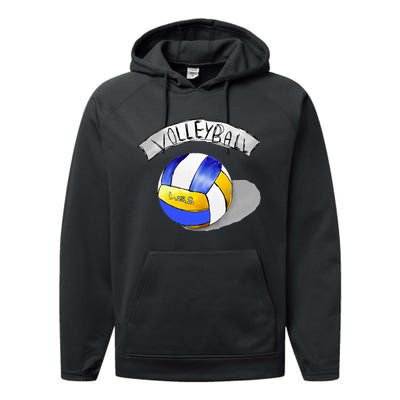 Volleyball Sports Lovers Performance Fleece Hoodie